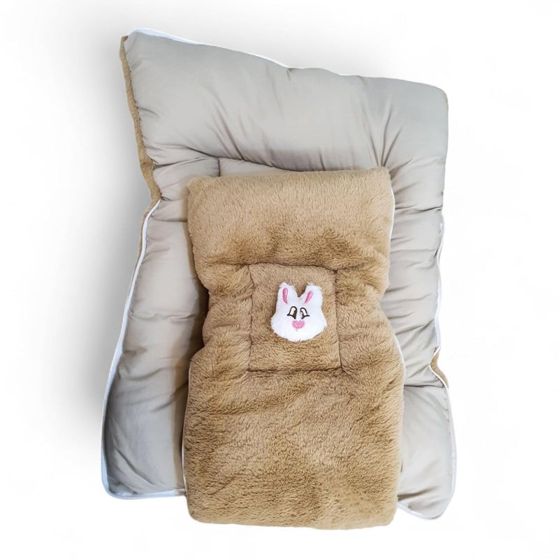 FinchGold Baby Sleeping Bag, 0-9 Months, Pure Cotton, Soft Fur, Brown Camel Color - Image 2