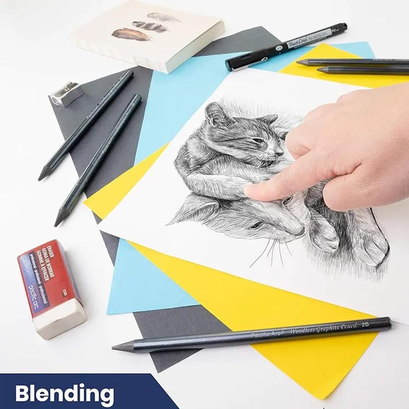 CROWNNIMREET Professional Drawing Sketching Dual Ended Pencil Art Graphite Pencil, Ideal For Drawing Art, Sketching, Shading, Artist Pencils For Beginners, Artists & Pro Artists Set Of 6 - Image 5