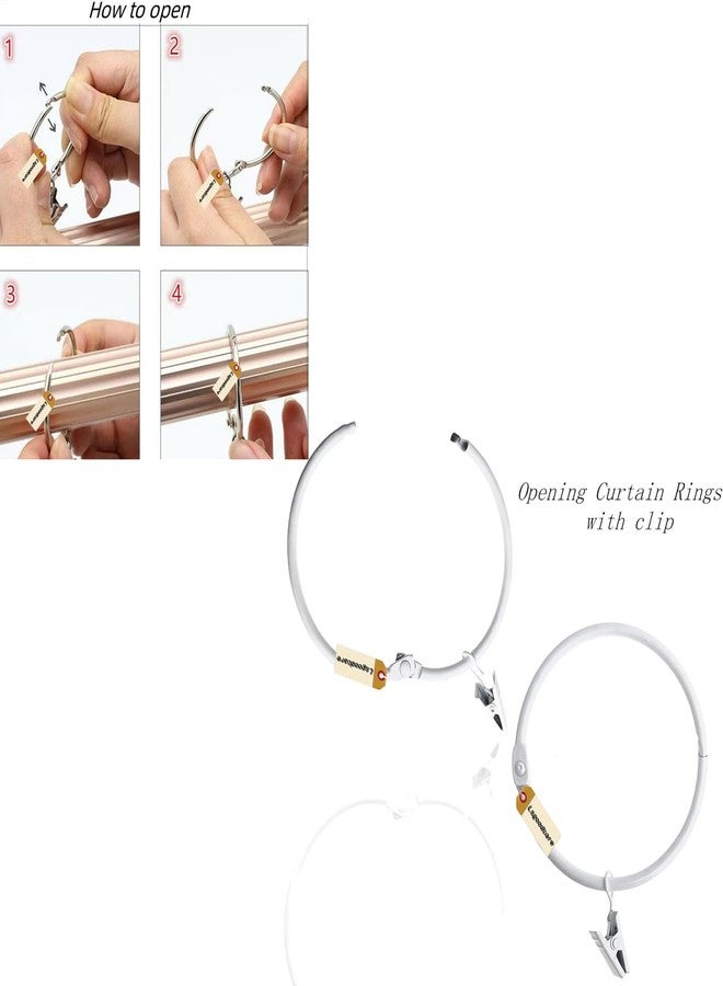 Lsgoodcare 20Pcs Openable Curtain Clips with Rings White 3Inch, Strong Metal Decorative Curtain Clip, Rustproof Drapery Open Clip Rings - Image 4
