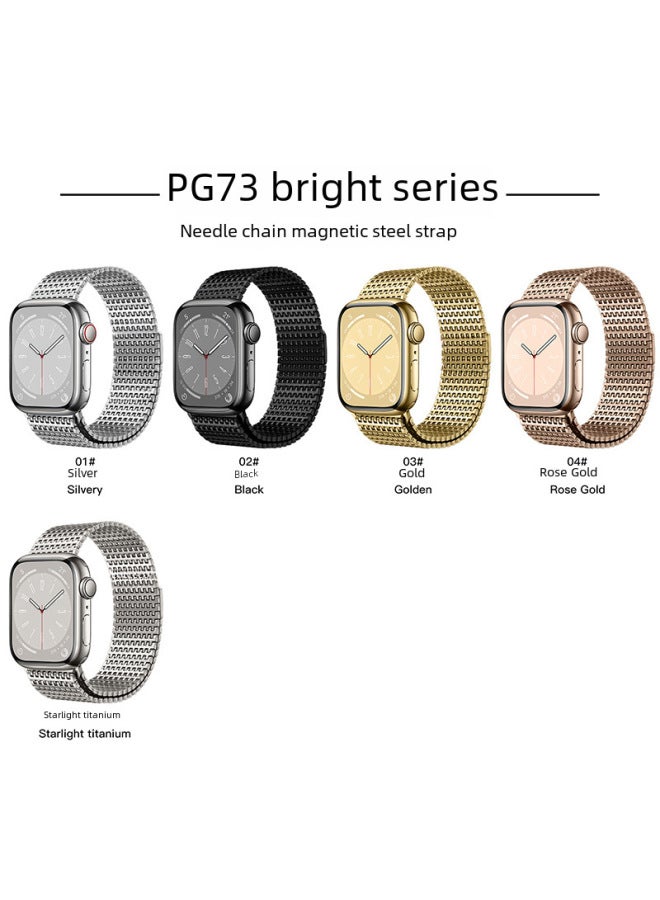 Bing Hong Apple Strap Iwatch Milanis Needle Chain Magnetic Suction Steel Strap Suitable For Applewatch Domino Strap - Image 2