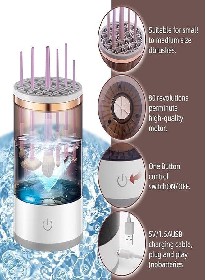 SEYROLIN Makeup Brush Cleaner | USB Automatic Cleanser | Upgraded Auto-Rotating Brush Cleanser for All Size Beauty Makeup Brushes | Portable Easy to Use and Suitable for All Brush Sizes. (Black) - Image 2