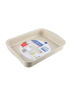 Bister Granite Rectangle OBOLONG  Baking Oven Tray (42*7.0) | Made of High-Quality | Nonstick With Flat Bottom Suitable For Oven | Beige Color.  - Image 1