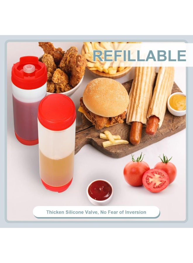 Bincoo 3 Pcs Plastic Squeeze Sauce Bottles, Squeezer Clear with Nozzle Caps, Reusable Squeeze Condiment Bottles Dispensers Suitable for Mustard Olive Oil Jam Ketchup Salad Dressing Storage Bottle (250ML) - Image 3