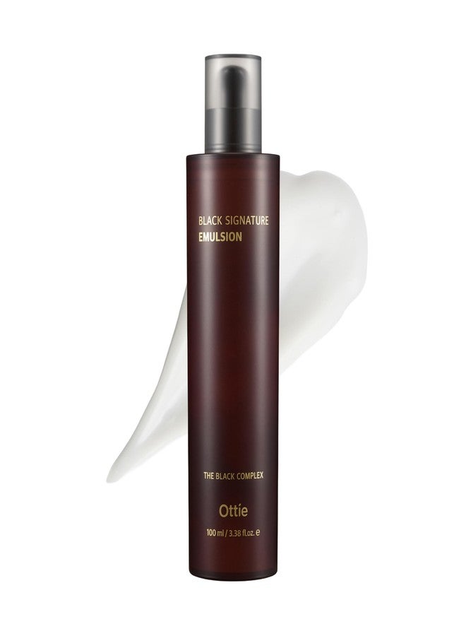 Ottie Black Signature Emulsion Hydrating Milky Face Lotion with Snail Mucin, Black Rice, Black Beans & Black Sesame, Lightweight Moisturizer for Smooth, Supple-Looking Skin, 100ml / 3.38 fl.oz - Image 1