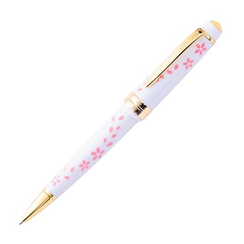 Cross Bailey Light Cherry Blossom Glossy White Resin Ballpoint Pen Professional Pen for Effortless Writing Journaling NoteTaking More Black Ink Easy Handling Includes Gift Box - Image 1
