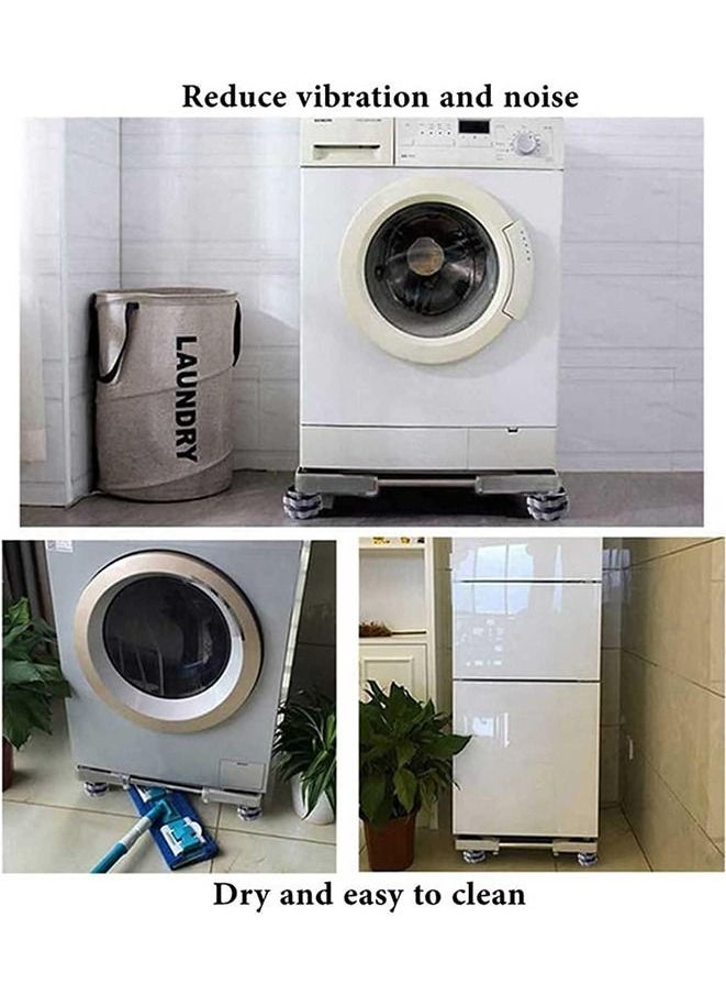 Mini Fridge Stand Universal Stand Base Adjustable Refrigerator Stand with 4 Strong Feet Washing Machine Pedestal Multi-Functional Base for Dryer(4 Strong Feet)