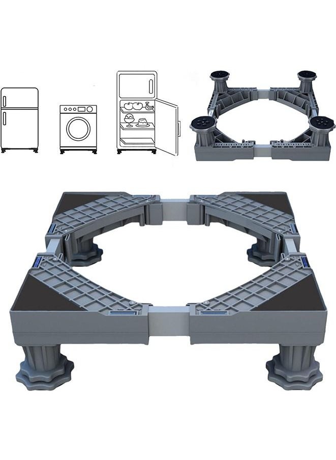 Mini Fridge Stand Universal Stand Base Adjustable Refrigerator Stand with 4 Strong Feet Washing Machine Pedestal Multi-Functional Base for Dryer(4 Strong Feet)