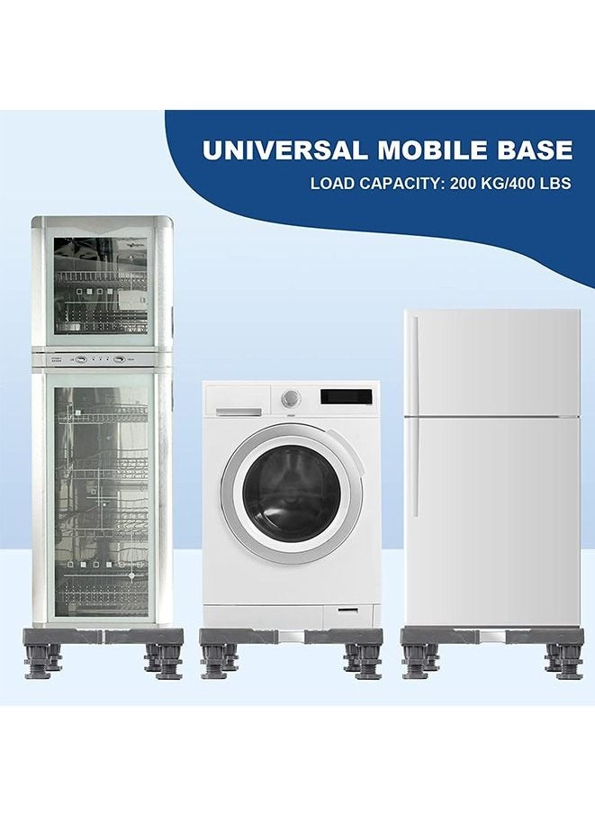 Mini Fridge Stand Universal Stand Base Adjustable Refrigerator Stand with 4 Strong Feet Washing Machine Pedestal Multi-Functional Base for Dryer(4 Strong Feet)