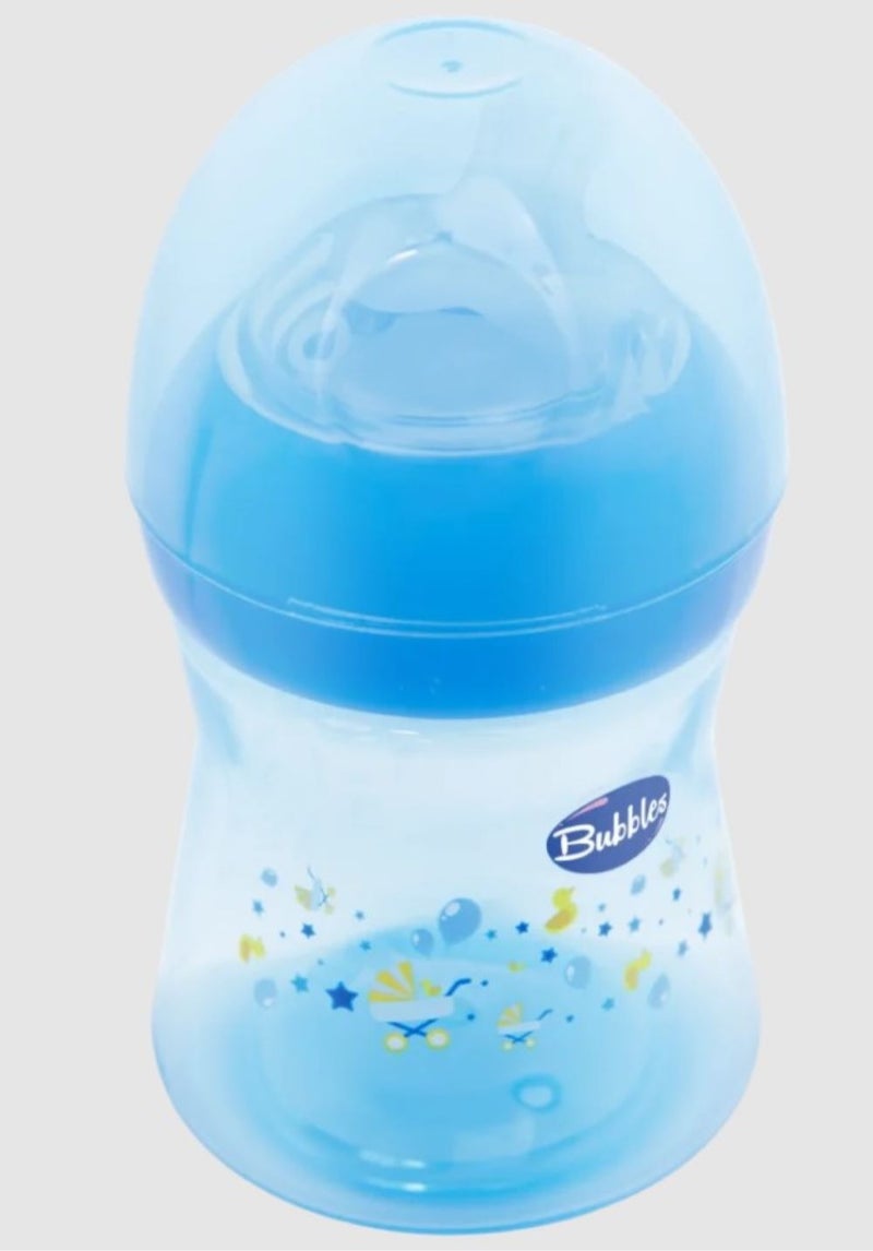 Bubbles Natural Angled-Nipple Feeding Bottle 150Ml-Blue - Multishape - Image 3