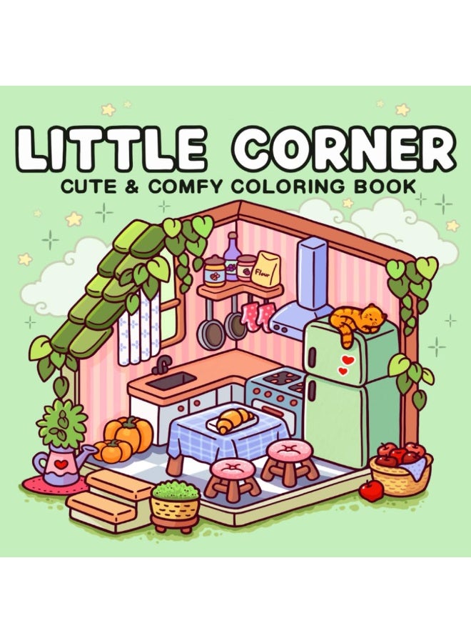 Peachjoy Little Corner: Coloring Book for Adults and Teens, Super Cute Designs of Cozy, Hygge Spaces for Relaxation