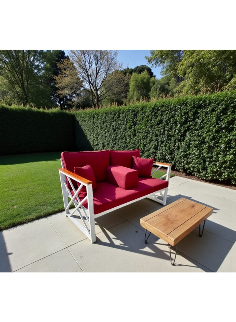 Outdoor sofa, suitable for 2 people, with a table