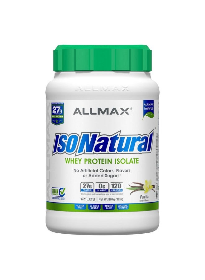 أول ماكس ALLMAX ISONATURAL Whey Protein Isolate، فانيليا - 2 رطل - 27 جرامًا من البروتين لكل ملعقة - خالٍ من الدهون والسكر - خالٍ من اللاكتوز بنسبة 99% - مع البريبايوتكس - بدون نكهات صناعية - حوالي 29 وجبة - Image 1