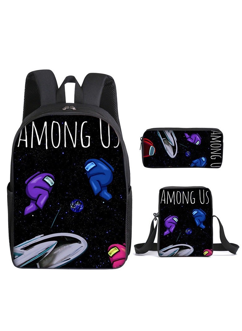 Among Us Backpack For Primary And Secondary School Students Three-Piece Set 29*16*42cm