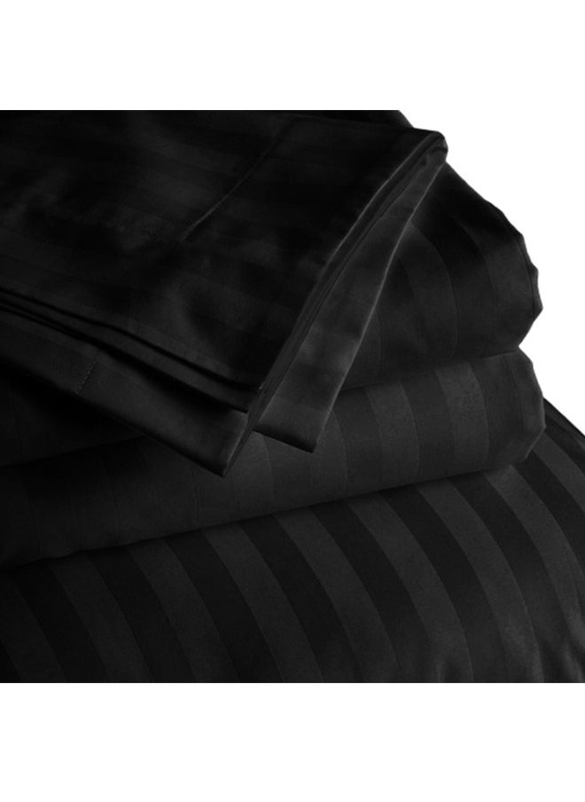 snooze - Snooze Striped Long Pillowcase, Black - Image 1