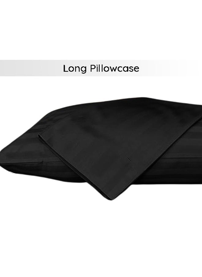 snooze - Snooze Striped Long Pillowcase, Black - Image 1