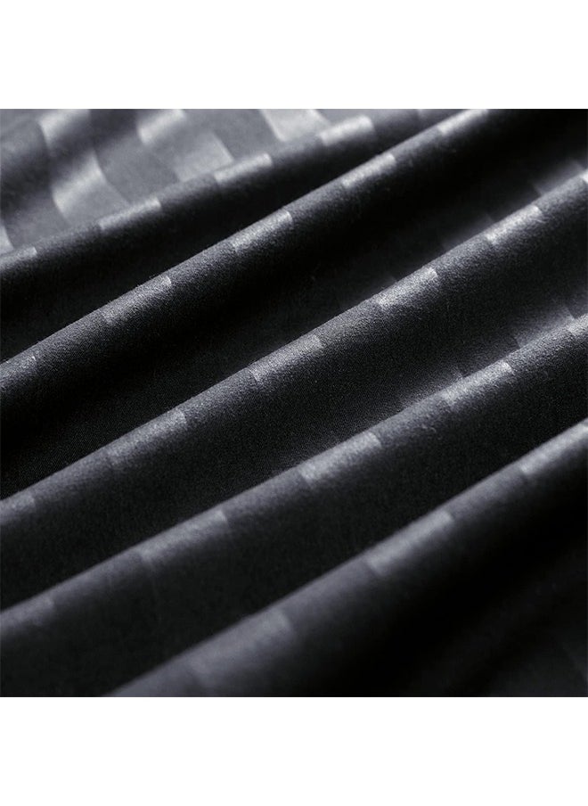 snooze - Snooze Striped Long Pillowcase, Black - Image 1