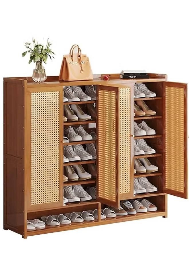 NKX 8 Tiers Multifunctional Entryway Shoe Cabinet with 4 Doors - Image 1