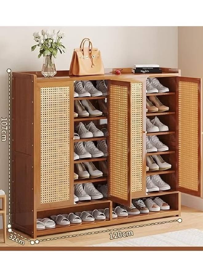 NKX 8 Tiers Multifunctional Entryway Shoe Cabinet with 4 Doors - Image 2