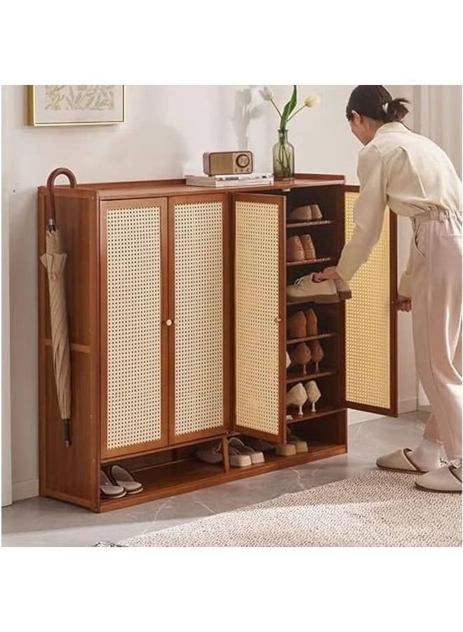 NKX 8 Tiers Multifunctional Entryway Shoe Cabinet with 4 Doors - Image 3
