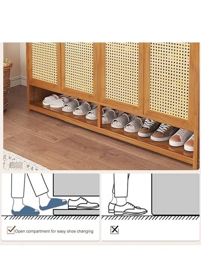 NKX 8 Tiers Multifunctional Entryway Shoe Cabinet with 4 Doors - Image 5