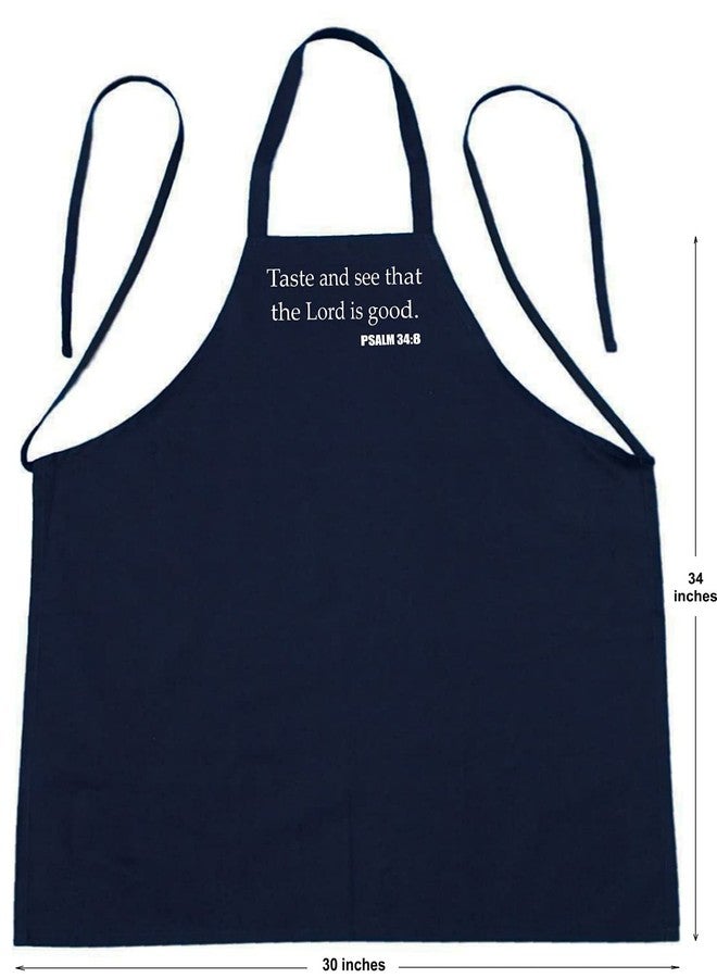 CoolAprons Inspirational Black Cooking Apron The Lord Is Good, Christian Kitchen Aprons, Religious Gifts For Home Cooks - Image 4