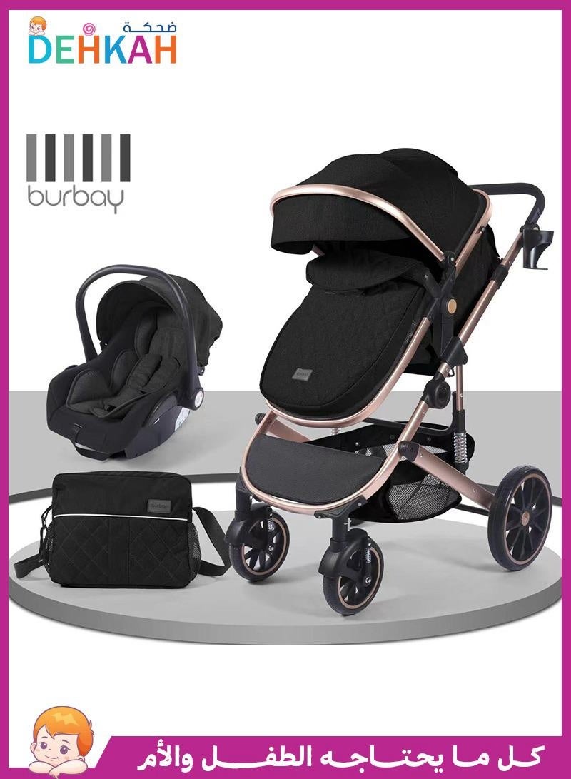 BURBAY 4‑in‑1 Convertible Baby Stroller – Stroller, Rocking Chair, Sling Carrier & Mummy Bag - Image 1