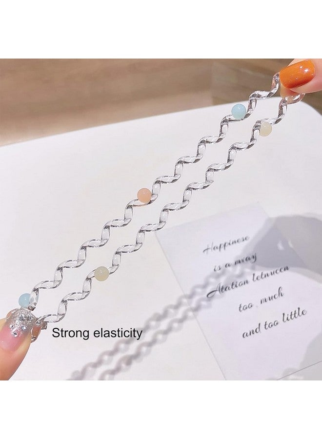 Shivarth Shivarth Telephone Wire Elastic Hairbands for Girls Headwear Transparent Color Hand Bracelet Spiral Hair Ties Scrunchies for kids Phone Coil Elastic Ponytail Holder Daily Use Korean Style Rubber band for Women & Girls Pack of 4 - Image 4