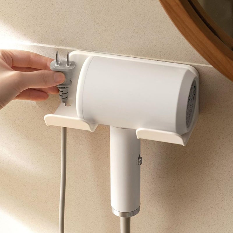 Wall Mounted Hair Dryer Rack Holder White Storage Shelf For Bathroom And Barber Shop - Image 5