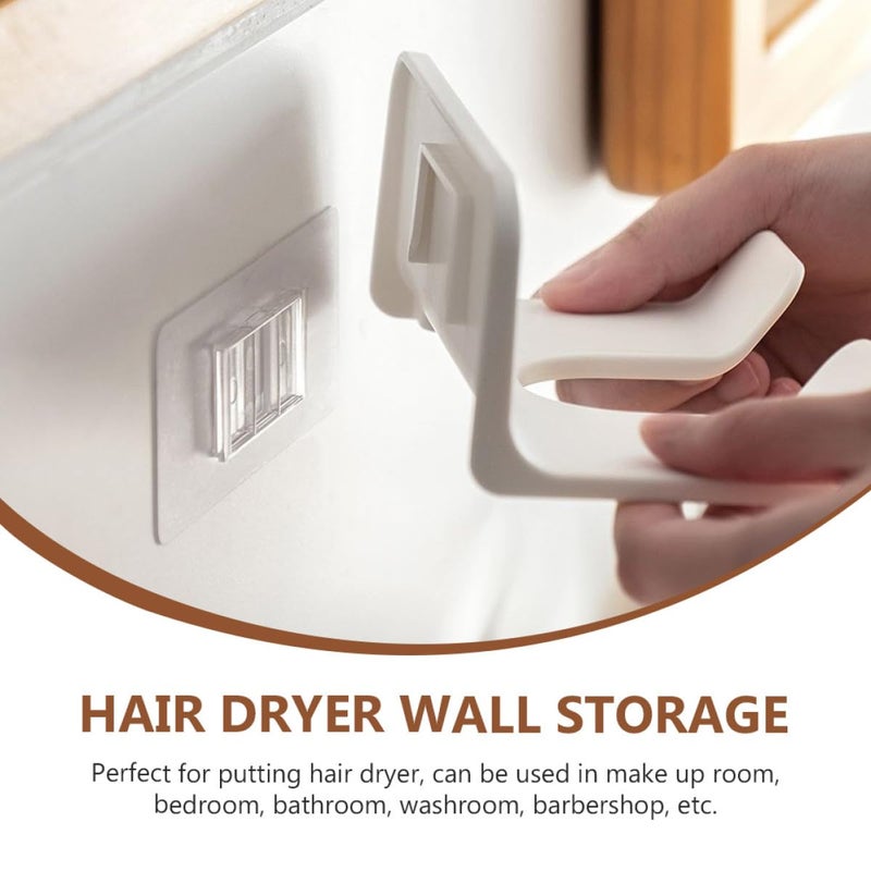 Wall Mounted Hair Dryer Rack Holder White Storage Shelf For Bathroom And Barber Shop - Image 4