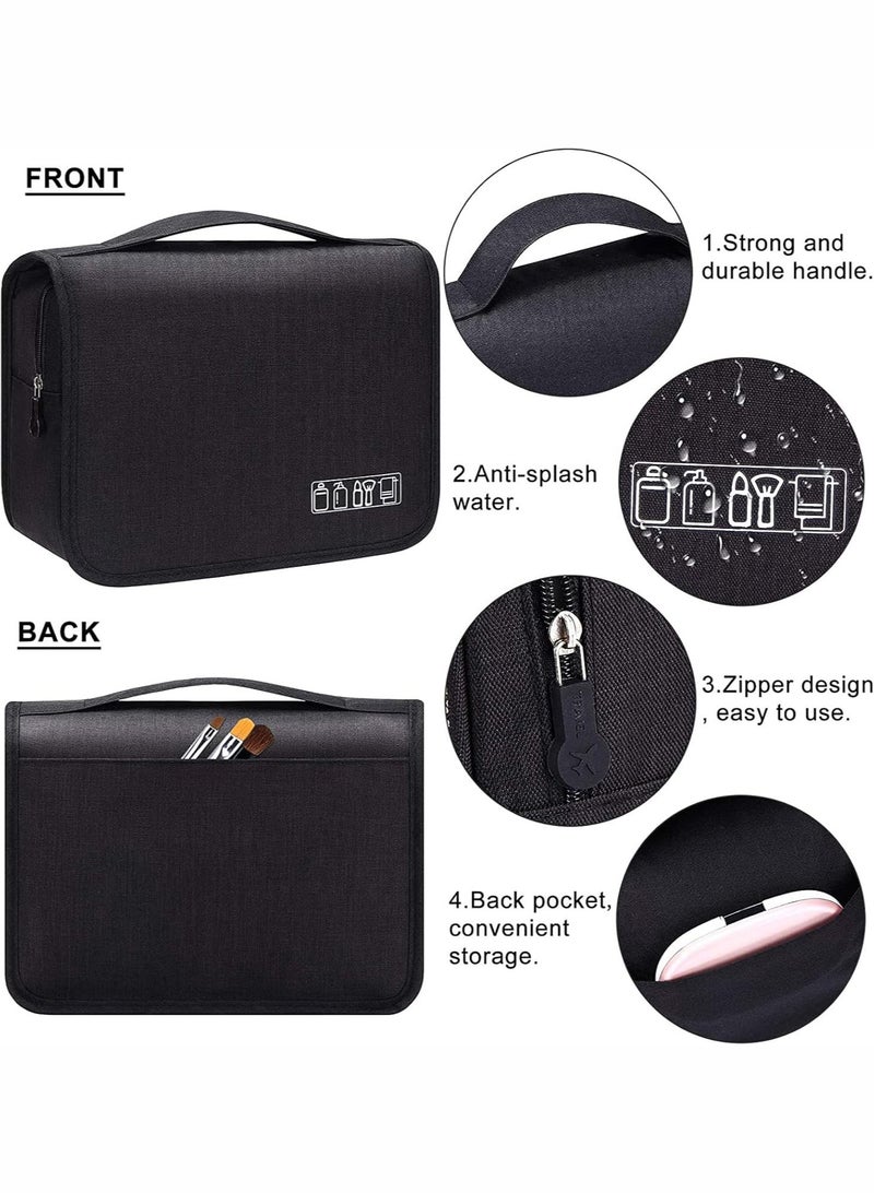 BLOOMING TIME Waterproof Hook For Business Trips, Toiletry Bag, Cosmetic Bag, Storage Bag, Portable Dustproof Storage Bag, Hanging Cosmetic Bag, Black - Image 4