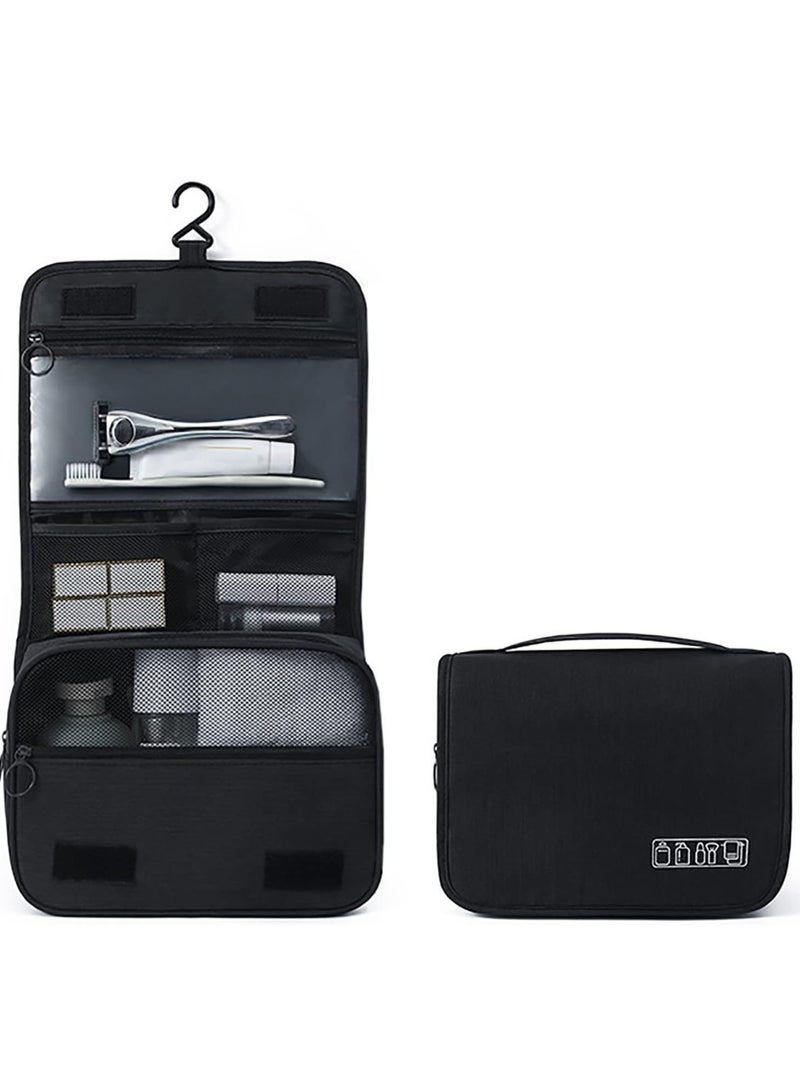 BLOOMING TIME Waterproof Hook For Business Trips, Toiletry Bag, Cosmetic Bag, Storage Bag, Portable Dustproof Storage Bag, Hanging Cosmetic Bag, Black - Image 1