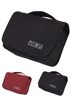 BLOOMING TIME Waterproof Hook For Business Trips, Toiletry Bag, Cosmetic Bag, Storage Bag, Portable Dustproof Storage Bag, Hanging Cosmetic Bag, Black  - Image 2