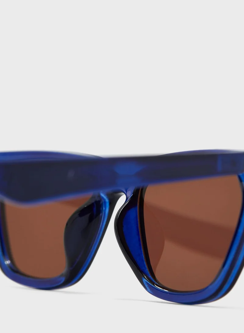 Ginger Cat Eye Coloured Frame Sunglasses