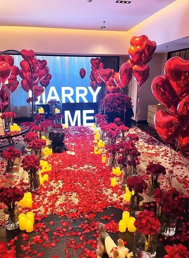 YJ 10pcs Red Heart Balloon with Ribbon, Party Decoration Heart Balloon Set, 18 Inch Love Foil Balloon, High Quality Red Romantic Balloon - Image 4