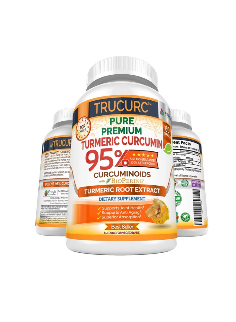 فريش هيلث كير الكركم النقي، الكركمين، دعم المفاصل، 180 كبسولة