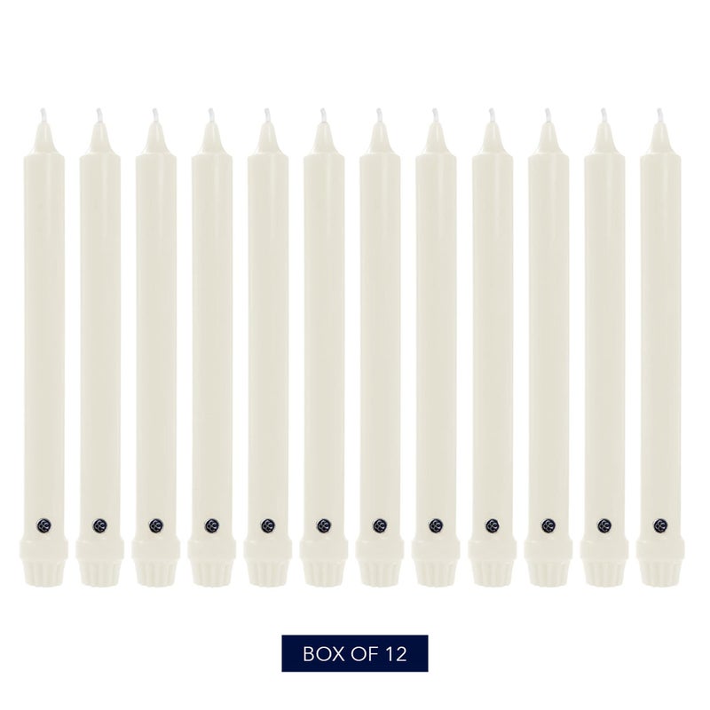 Colonial Candle Unscented Taper Candle, Classic Collection, White, 8 In, Pack of 12 - Up to 6 Hours Burn - Image 2