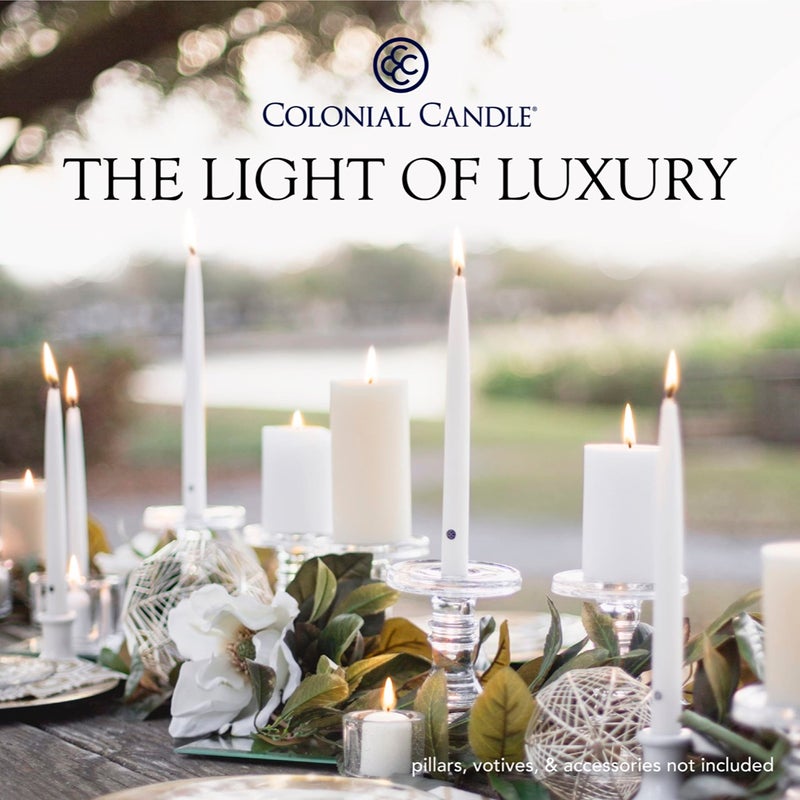 Colonial Candle Unscented Taper Candle, Classic Collection, White, 8 In, Pack of 12 - Up to 6 Hours Burn - Image 5