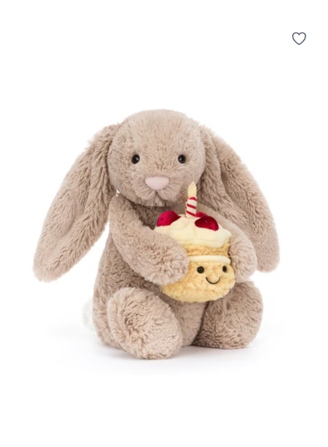 Jellycat “Adorable Birthday Bunny Plush with Festive Cupcake – A Perfect Christmas Birthday Gift for Little Ones” - Image 2