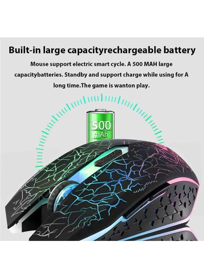 2.4G Bluetooth Wireless Mouse Rechargeable 7 Colors RGB LED Backlit Gaming Mouse Ergonomic Mice for Gamer Computer Laptop iPad - Image 4