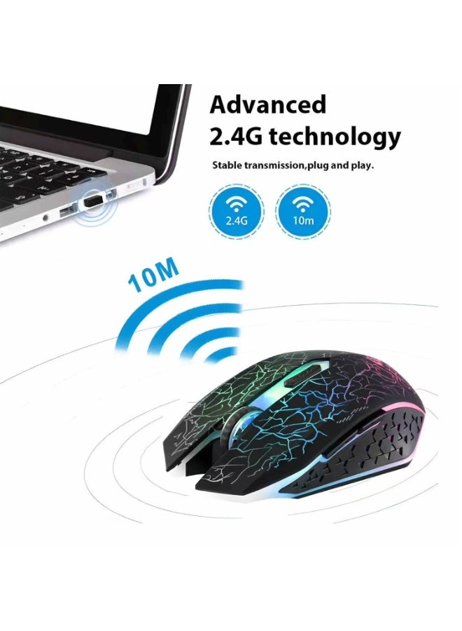 2.4G Bluetooth Wireless Mouse Rechargeable 7 Colors RGB LED Backlit Gaming Mouse Ergonomic Mice for Gamer Computer Laptop iPad - Image 3