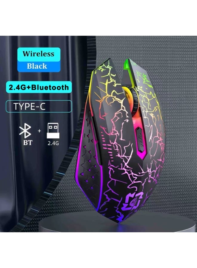 2.4G Bluetooth Wireless Mouse Rechargeable 7 Colors RGB LED Backlit Gaming Mouse Ergonomic Mice for Gamer Computer Laptop iPad - Image 2