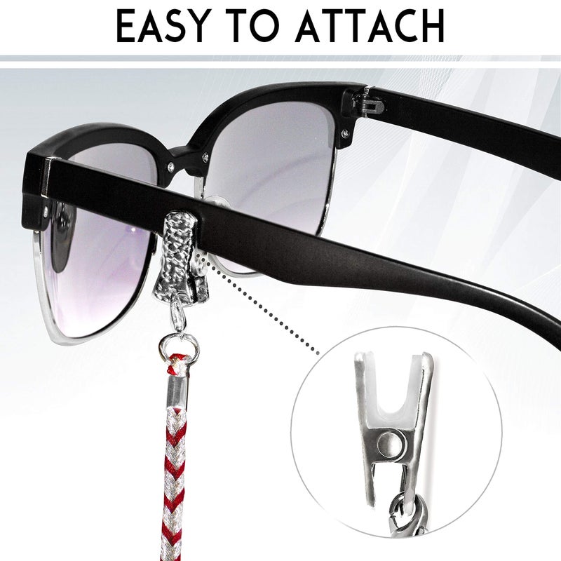 SIGONNA SIGONNA Eyewear Retainers - Eye Glass String Strap Holder - Eyeglass Chain for Women - Silver Eyeglass Strap - Reading Glass Chain - Eyeglass Neck Chain - 3 Cords  - Image 3