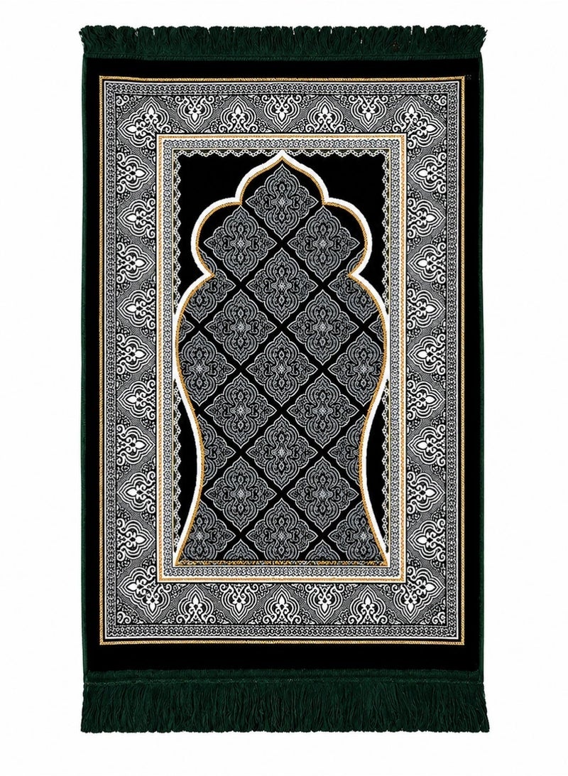 Portable Prayer Mat (Sajadah/Janamaz) – Lightweight, Foldable & Compact (Thinner than Foam Mats), Non-Slip Backing – Ideal for Travel, Home & Mosque ( Emerald Green ) - Image 2