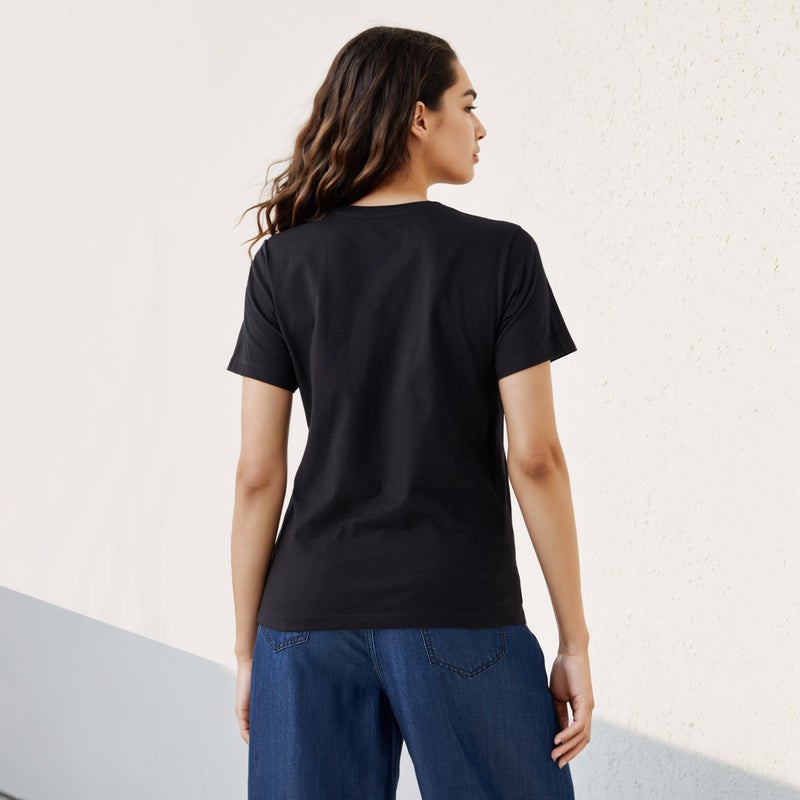 سبلاش فيڤ تيشيرت بياقة دائرية وطبعة زهور - Image 3