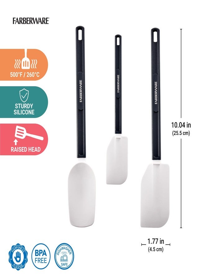 FARBERWARE Pro 3 Piece Silicone Spatula Set, 13.5 and 10 inch NSF Certified Cooking Tools - Image 2