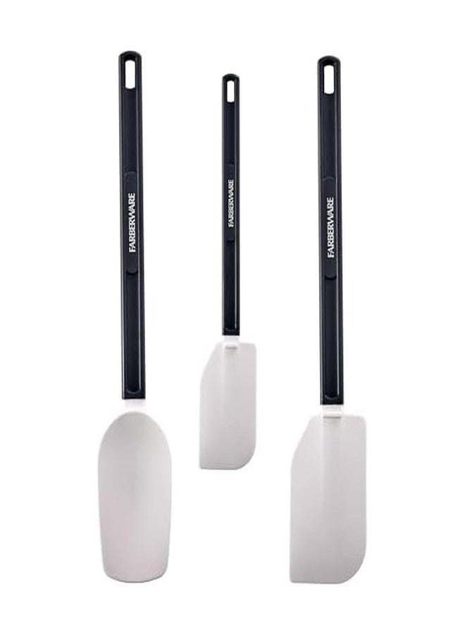FARBERWARE Pro 3 Piece Silicone Spatula Set, 13.5 and 10 inch NSF Certified Cooking Tools - Image 1