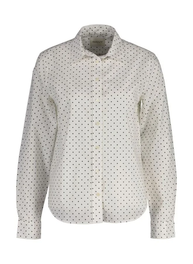 GANT Gant Regular Fit Dot Print Cotton Voile Shirt