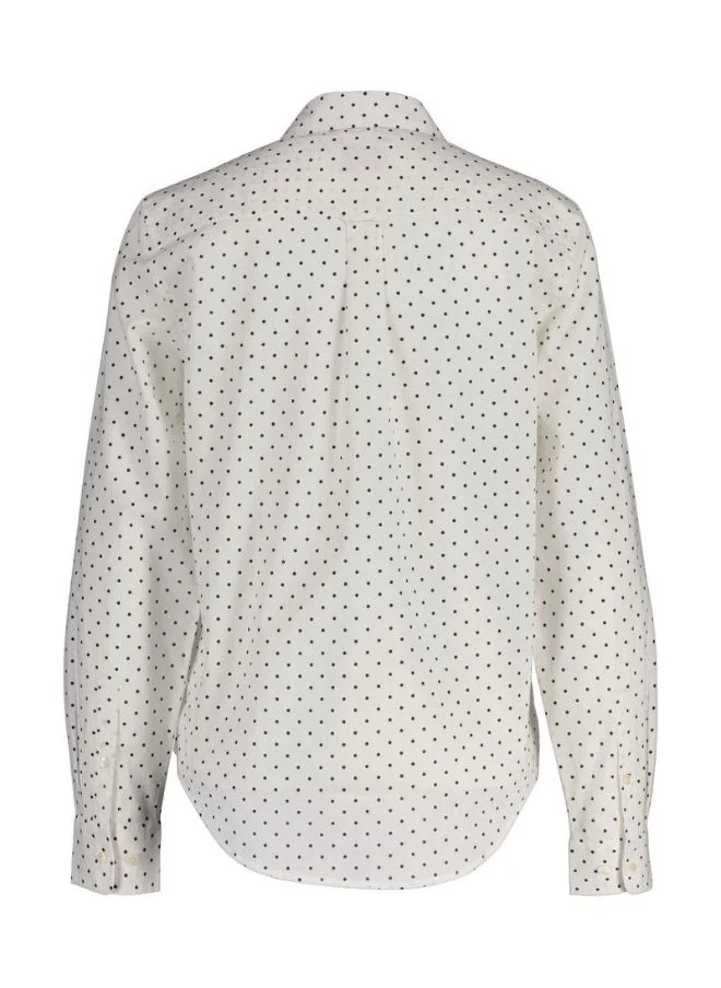 غانت Gant Regular Fit Dot Print Cotton Voile Shirt