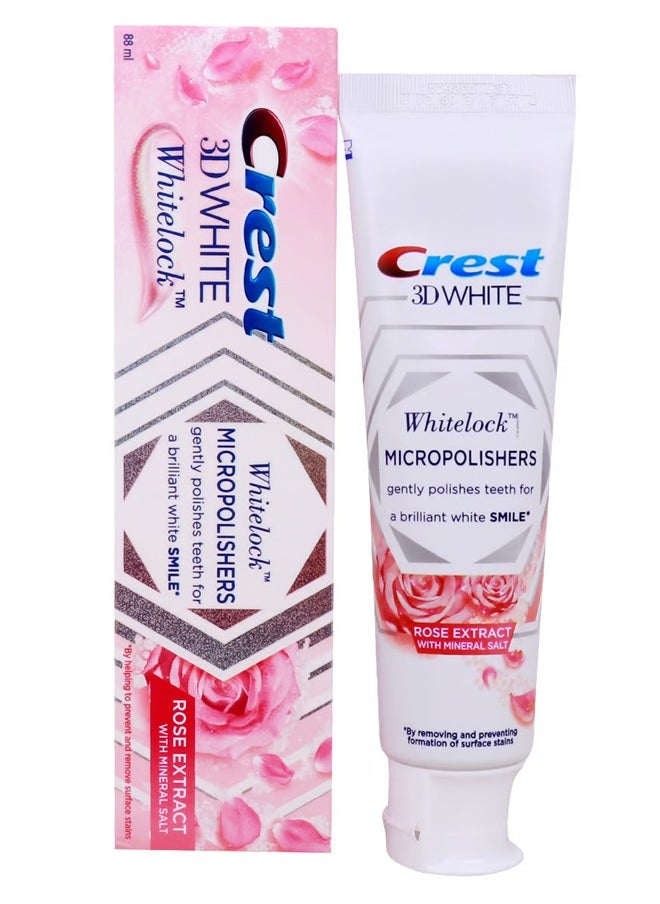 Crest 3D White Whitelock Micropolishers Rose Extract With Mineral Salt Toothpaste 88ML  - Image 1