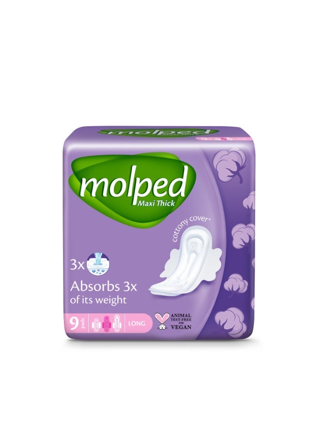 Molped Maxi Thick Sanitary Pads Long – Pack of 9 | Extra Coverage & Reliable Protection